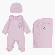 Baby Girls Baby Footie with Matching Beanie & Blanket