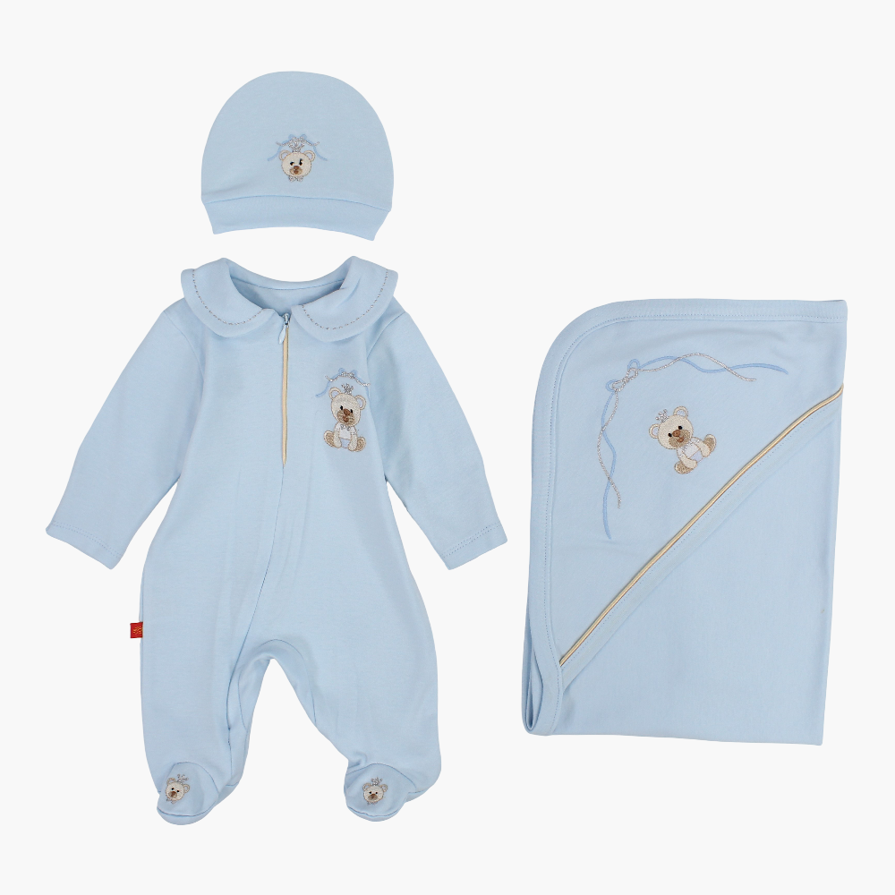 Baby Girls Baby Footie with Matching Beanie & Blanket