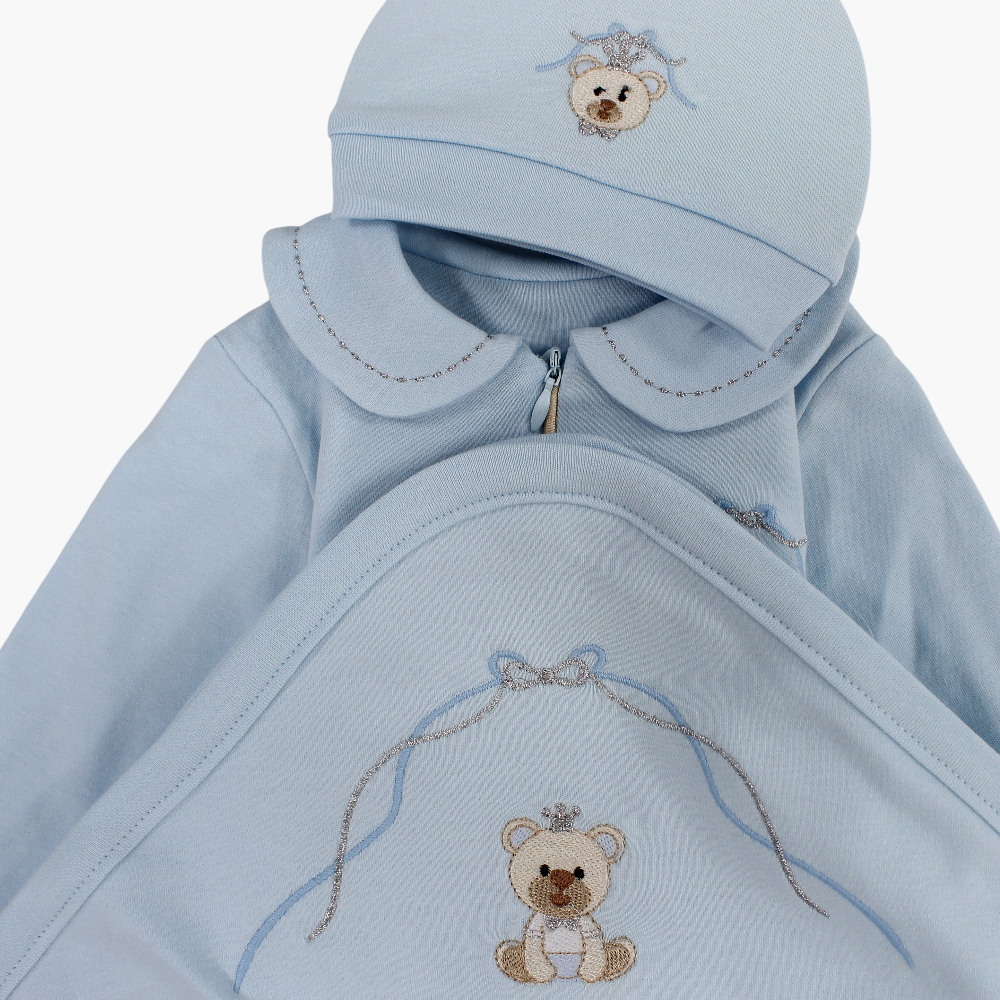 Baby Girls Baby Footie with Matching Beanie & Blanket