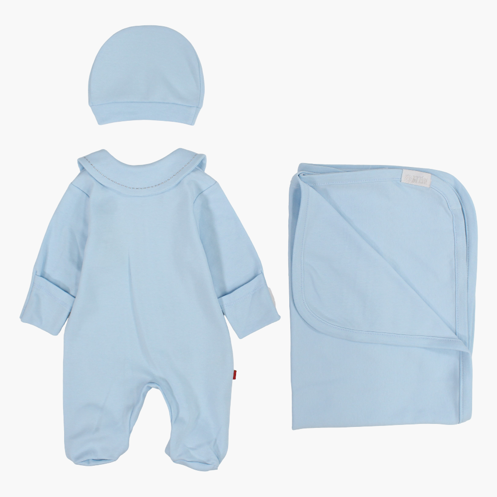 Baby Girls Baby Footie with Matching Beanie & Blanket