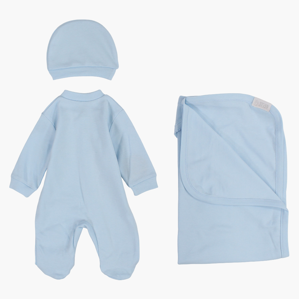 Baby Girls Cotton Baby Footie with Matching Blanket & Beanie – Princess Theme
