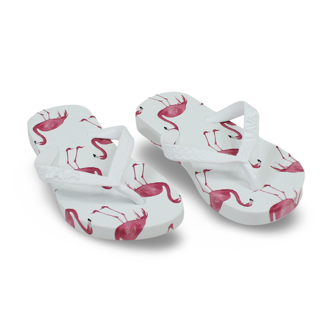 Girls Rubber Slippers White Flamingo - Clothing - Exit