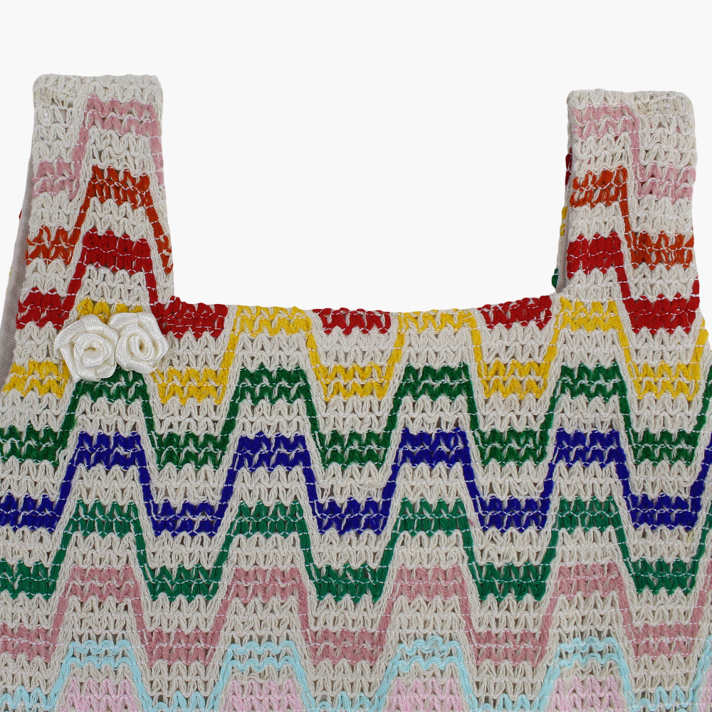 Girls Sleeveless Crochet Knitted Blouse
