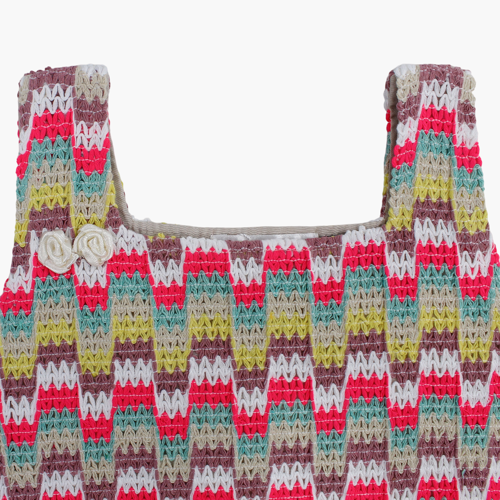 Girls Sleeveless Crochet Knitted Blouse
