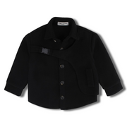Unisex Wool Shirt – Black with Front Click