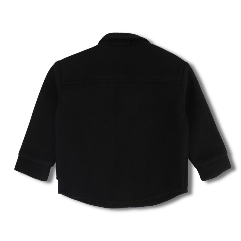 Unisex Wool Shirt – Black with Front Click
