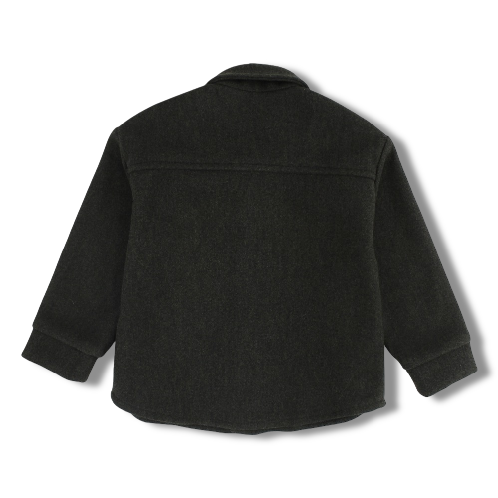Unisex Wool Shirt – Olive with Front Click