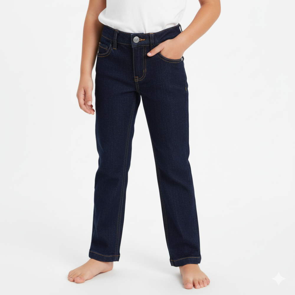Girls Straight-Leg Jeans - Dark Jeans - Clothing - Ourkids