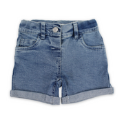 Baby Girls Denim Boyfriend Shorts with Rolled – Light Denim