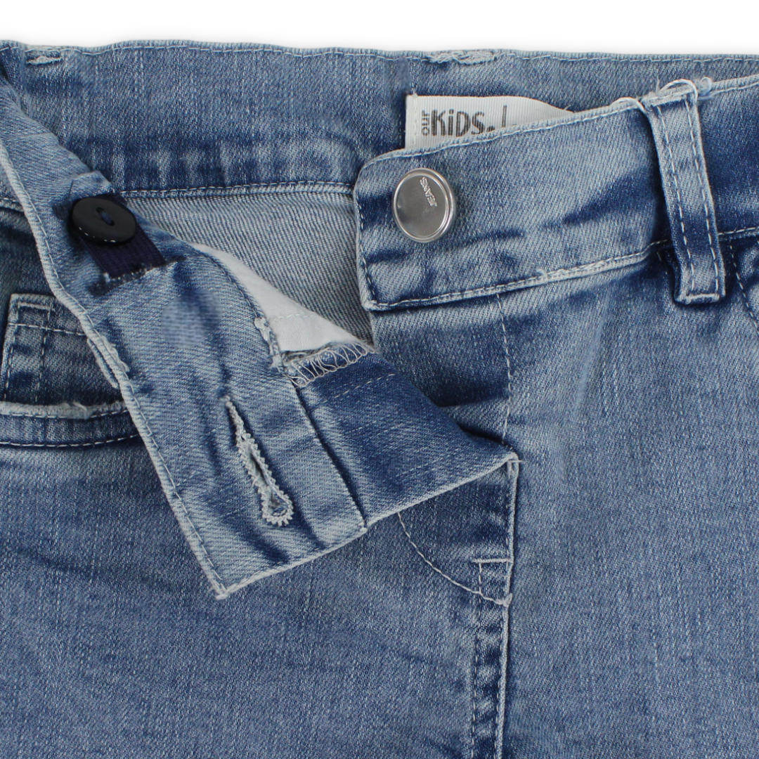 Baby Girls Denim Boyfriend Shorts with Rolled – Light Denim
