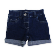 Baby Girls Denim Boyfriend Shorts with Rolled – Medium Denim