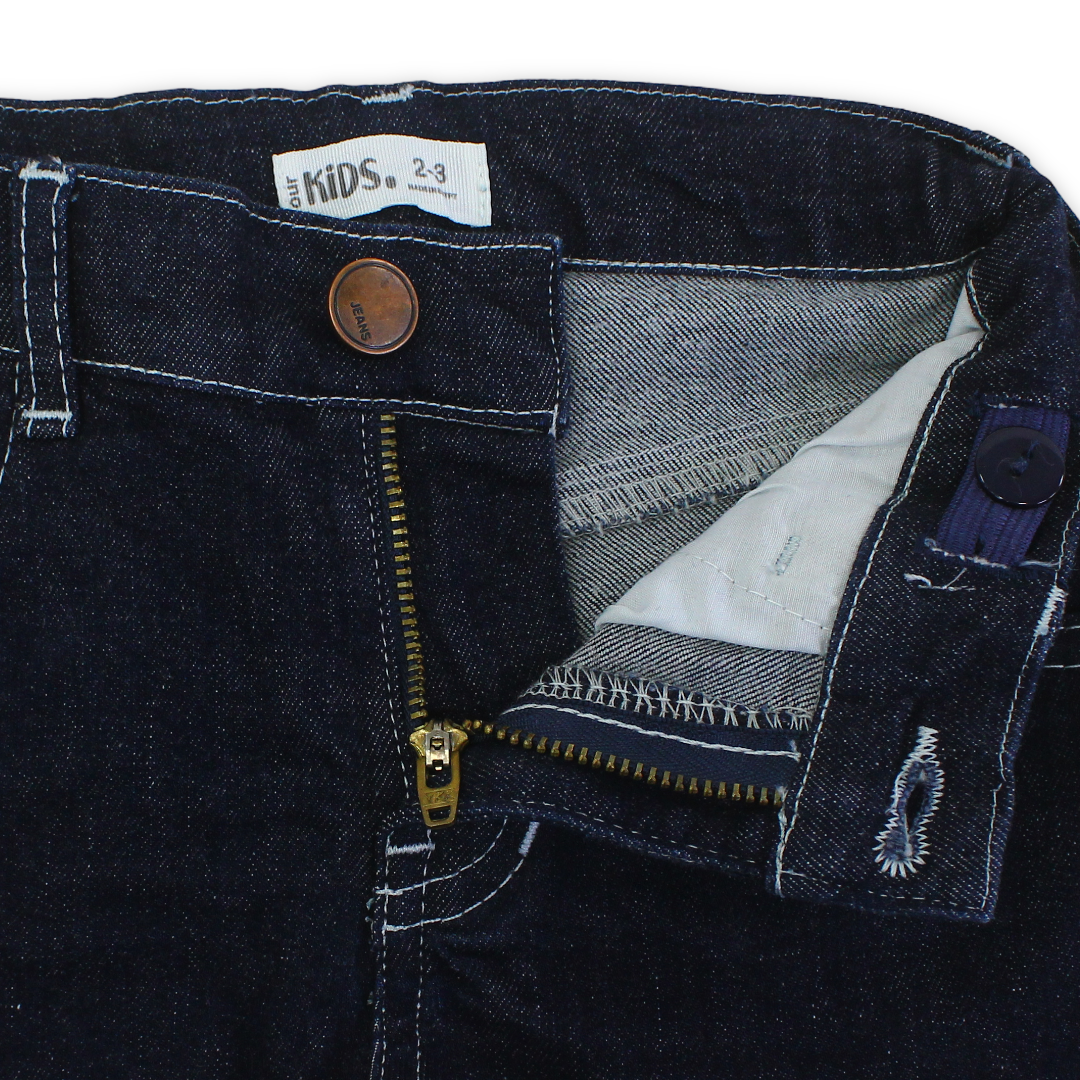 Girls Denim Boyfriend Shorts with Rolled – Dark Denim