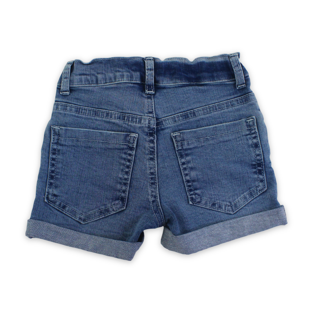 Girls Denim Boyfriend Shorts with Rolled – Light Denim