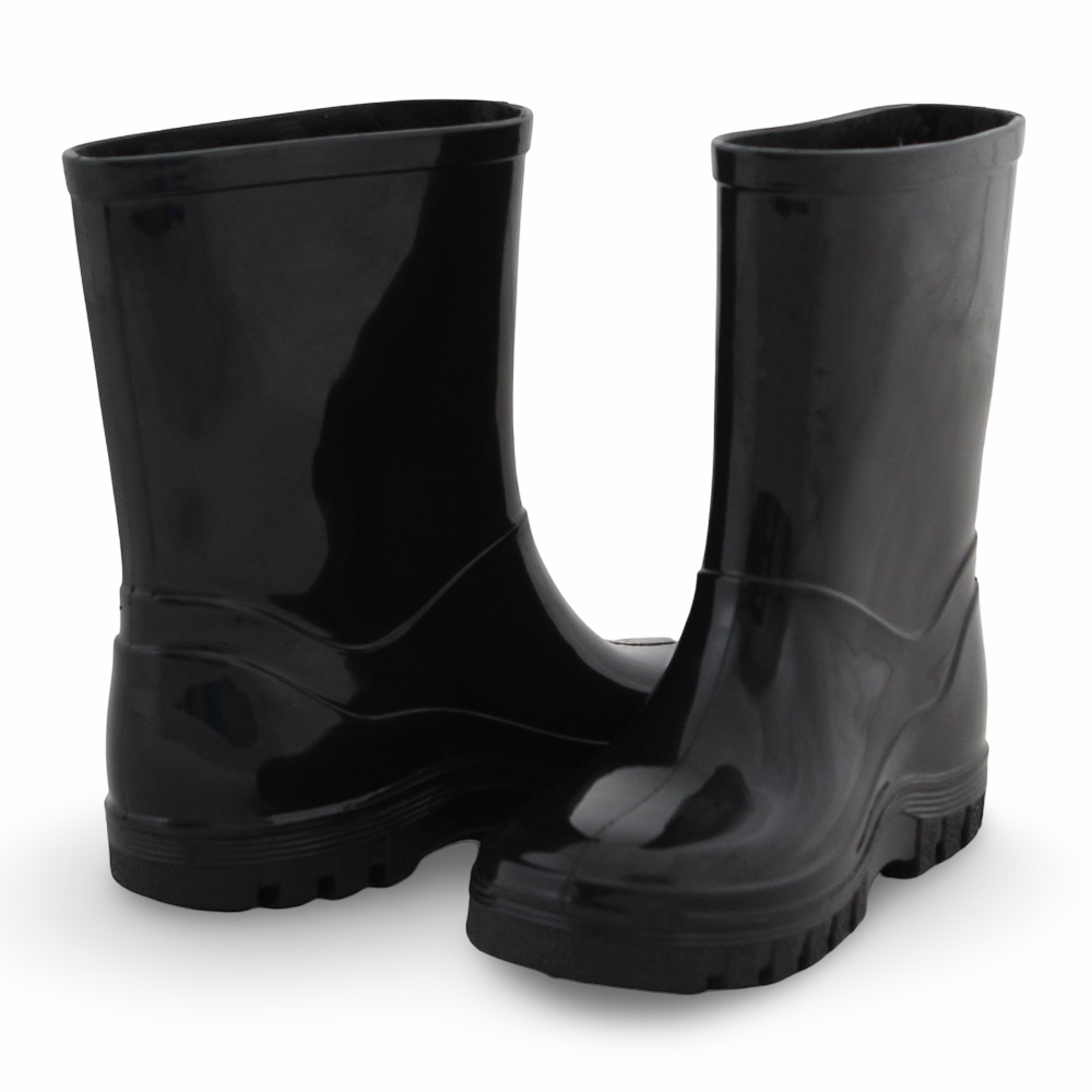 Unisex Rubber Rain Boots – Black