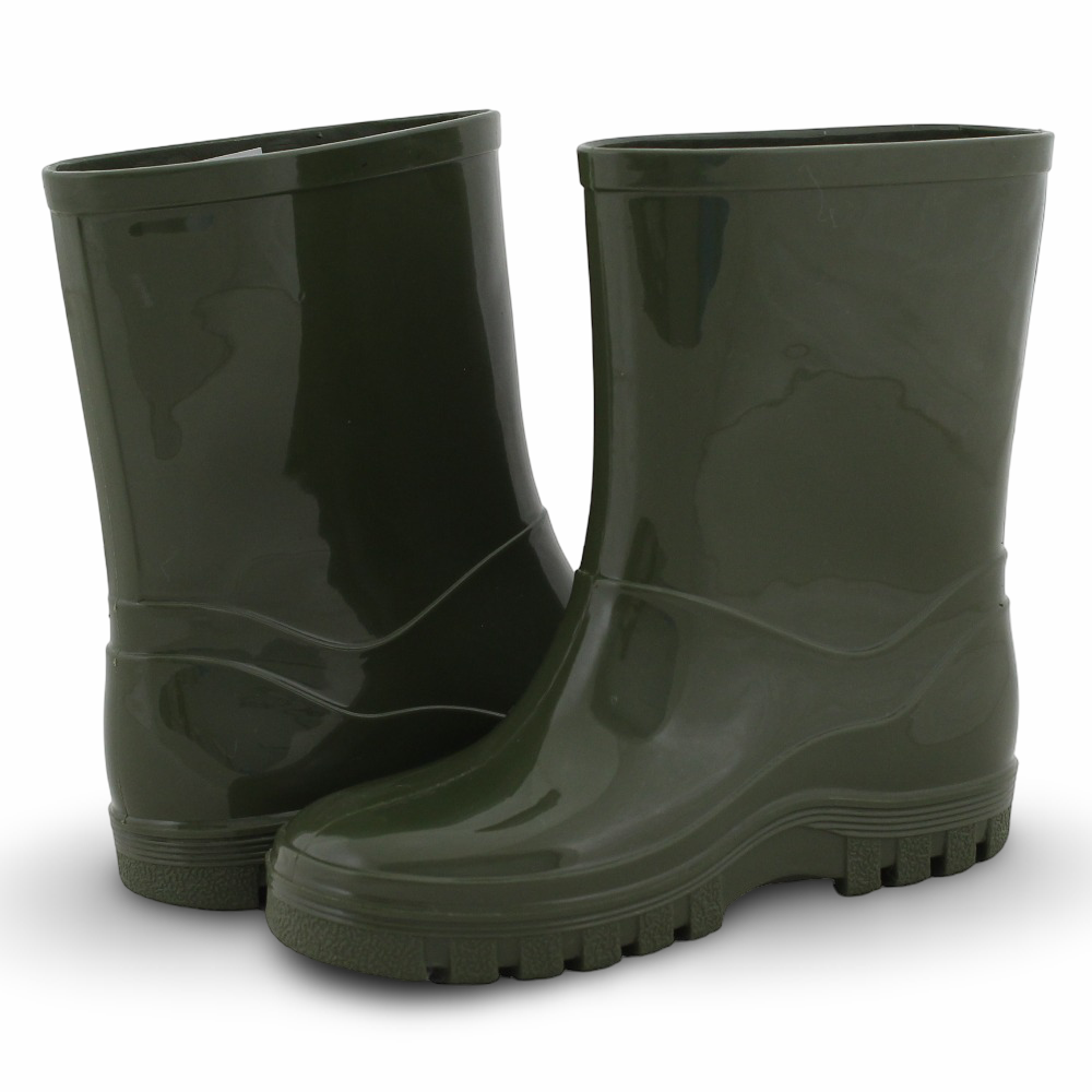 Unisex Rubber Rain Boots – Dark Green