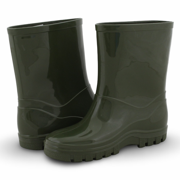 Unisex Rubber Rain Boots – Dark Green
