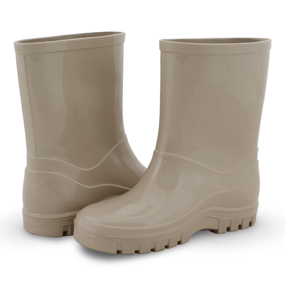 Unisex Rubber Rain Boots – Beige
