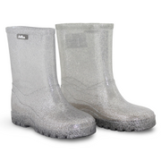 Girls Rubber Rain Boots – Silver