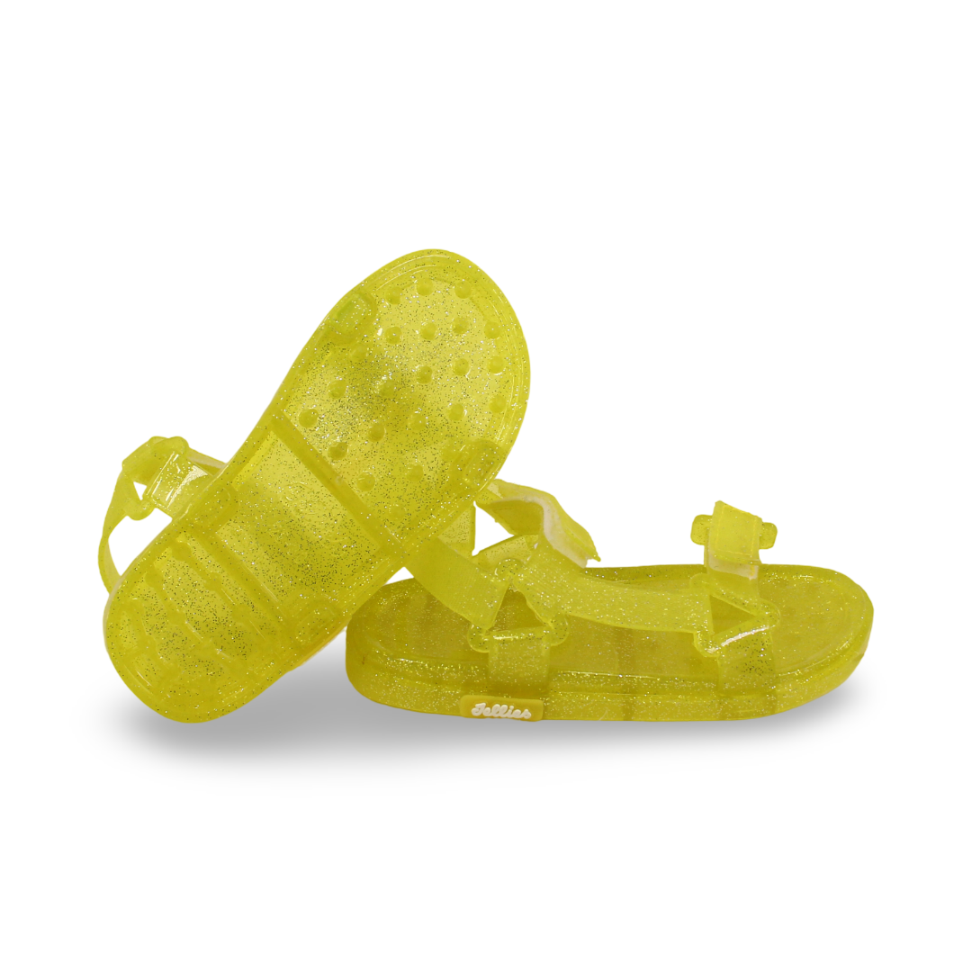 Girls Rubber Sandal – Glittery Yellow