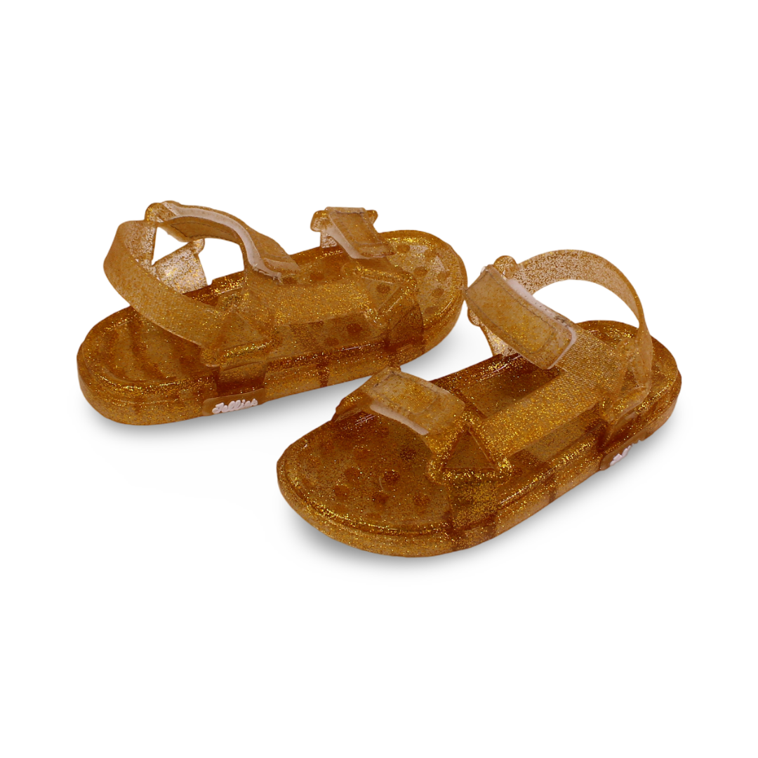 Girls Rubber Sandal – Glittery Gold