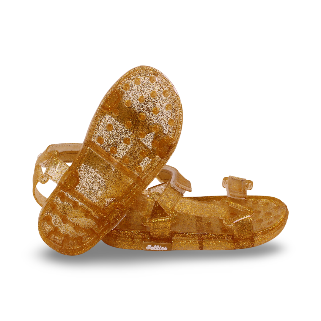 Girls Rubber Sandal – Glittery Gold