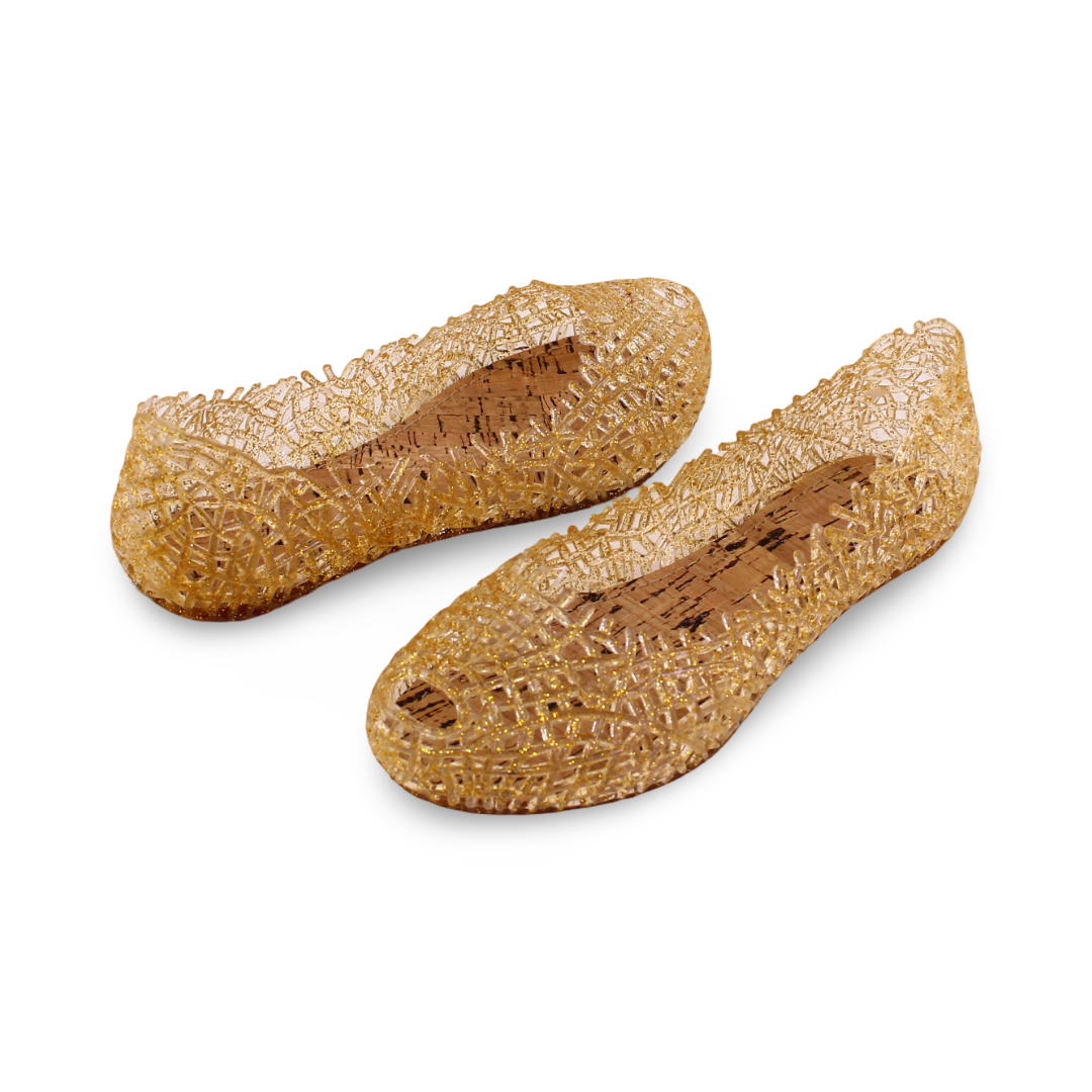 Girls Rubber Ballarina – Glittery Gold