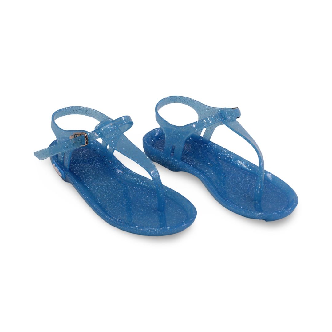 Girls Rubber Sandal – Glittery Baby Blue - Clothing - Jellies