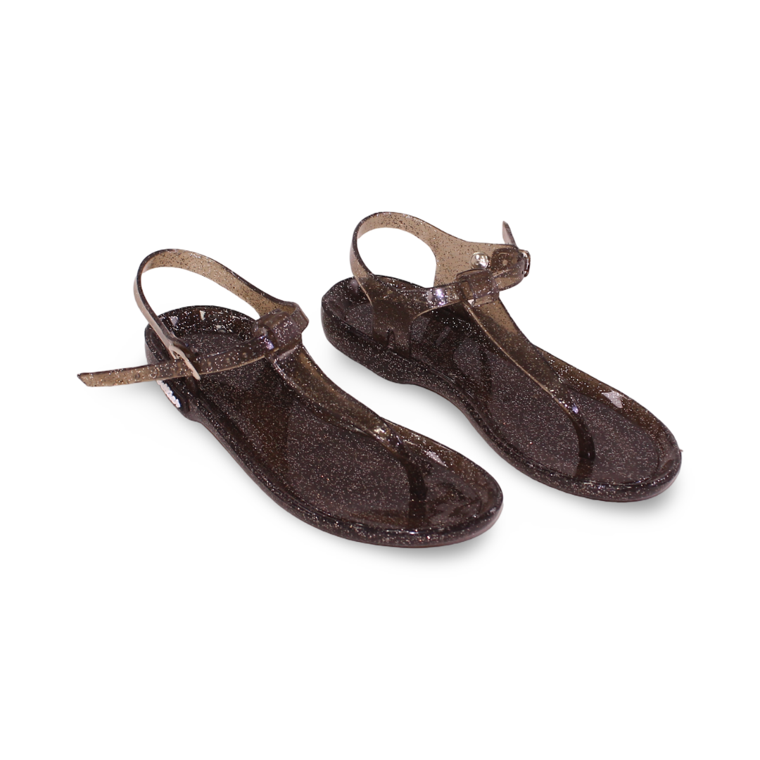 Girls Rubber Sandal – Glittery Grey - Clothing - Jellies