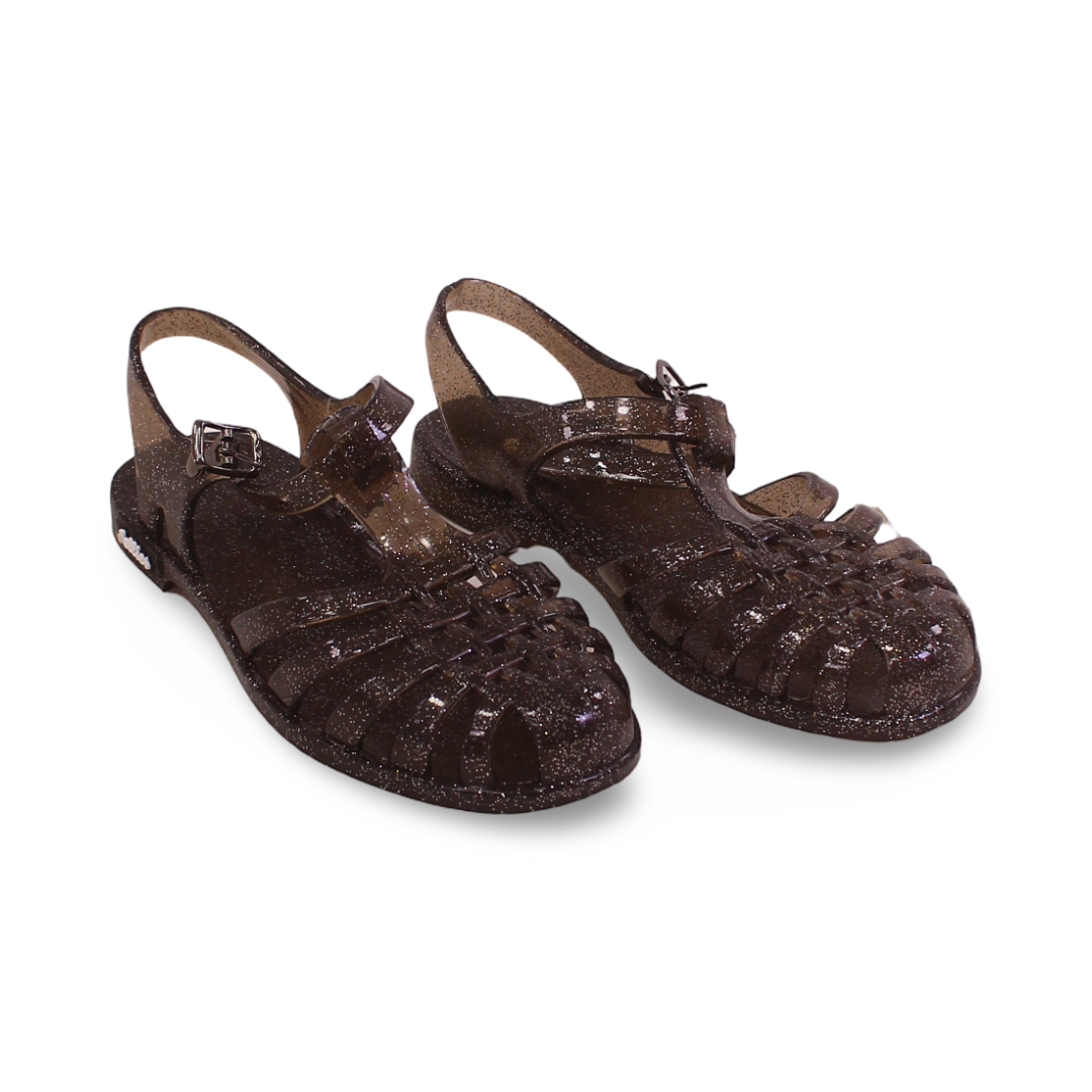 Girls Rubber Sandal – Glittery Grey