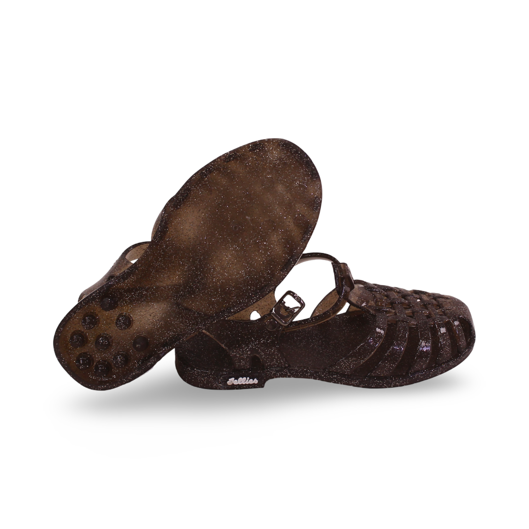 Girls Rubber Sandal – Glittery Grey