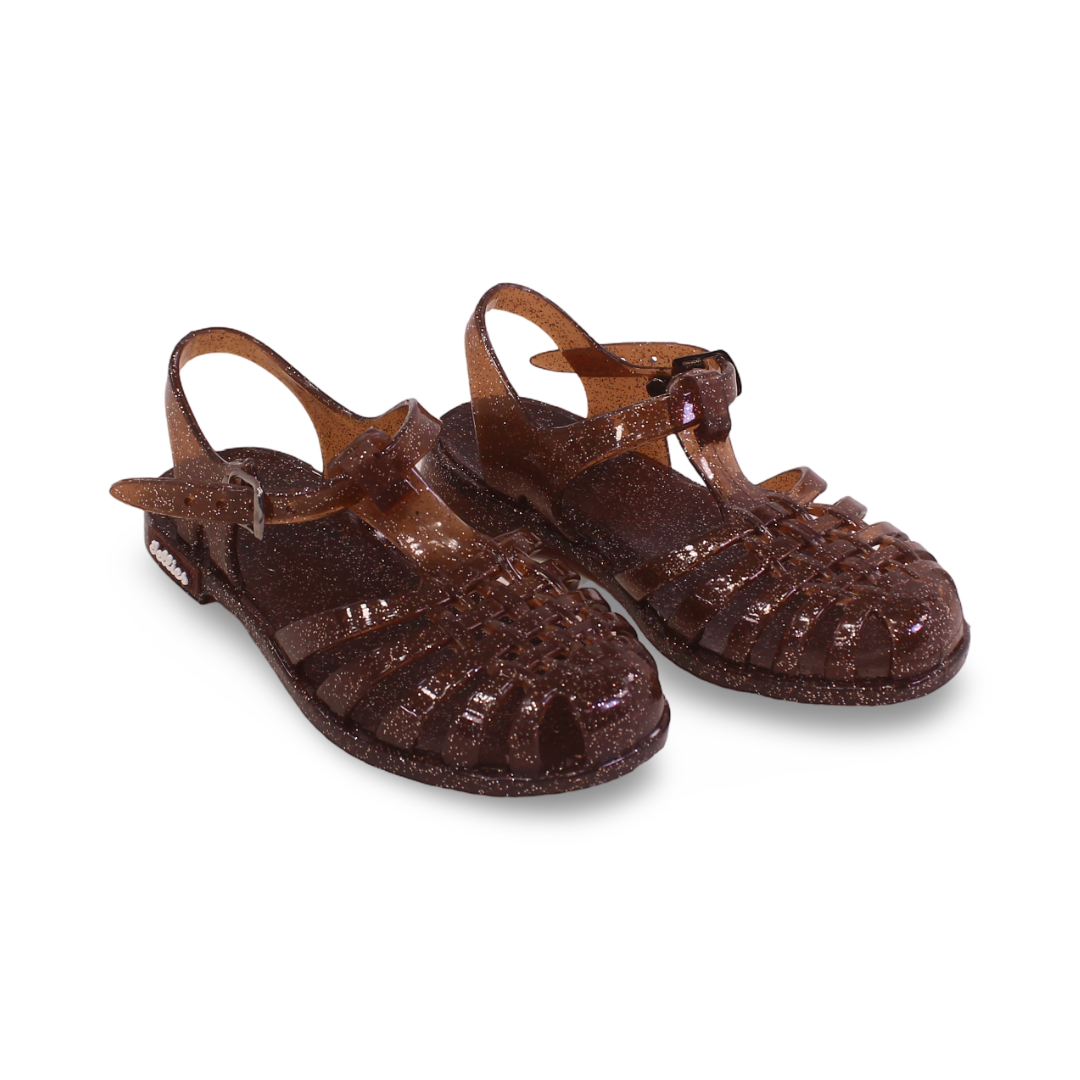 Girls Rubber Sandal – Glittery Brown - Clothing - Jellies