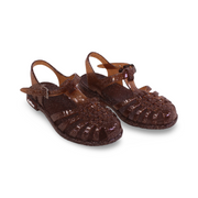 Girls Rubber Sandal – Glittery Brown