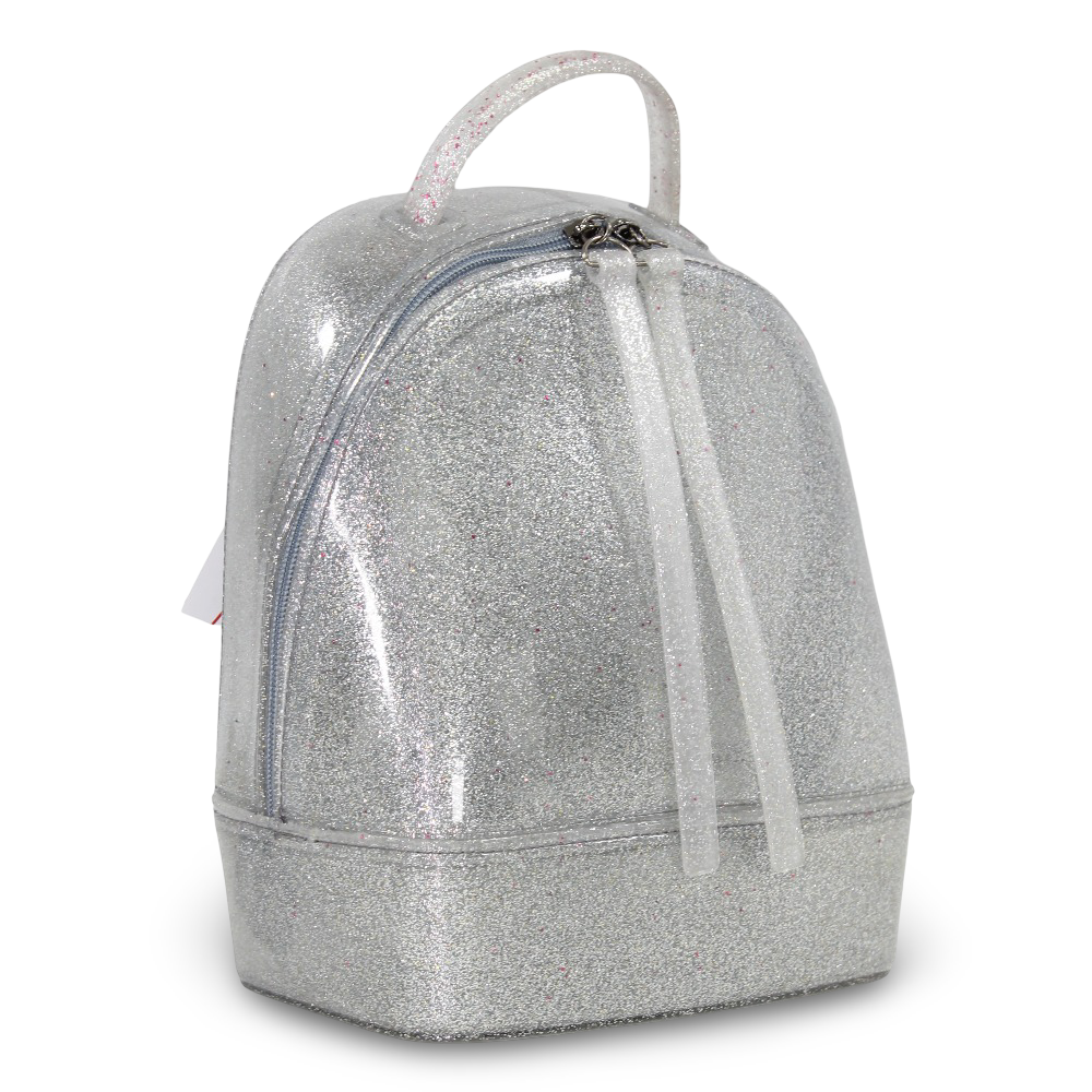 Girls Backpack – Glittery Silver - School - Jellies