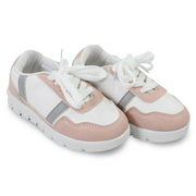 Girls Leather Sneakers – White & Pink
