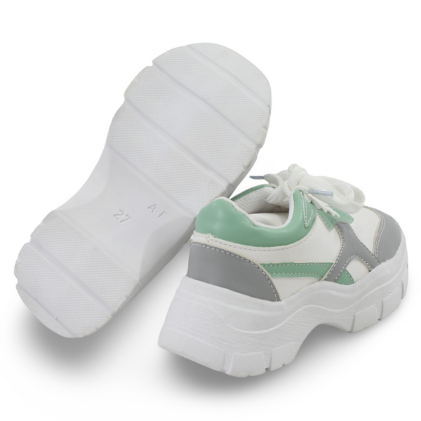 Unisex Leather Sneakers – White & Mint