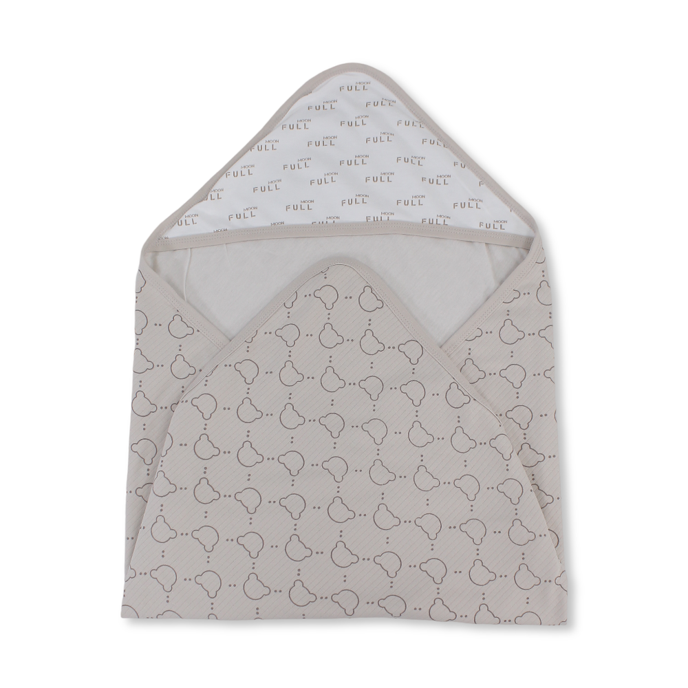 Cotton Baby Blanket – Beige & Off-White