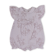 Baby Girls Cotton Romper – Pink with Bows Print