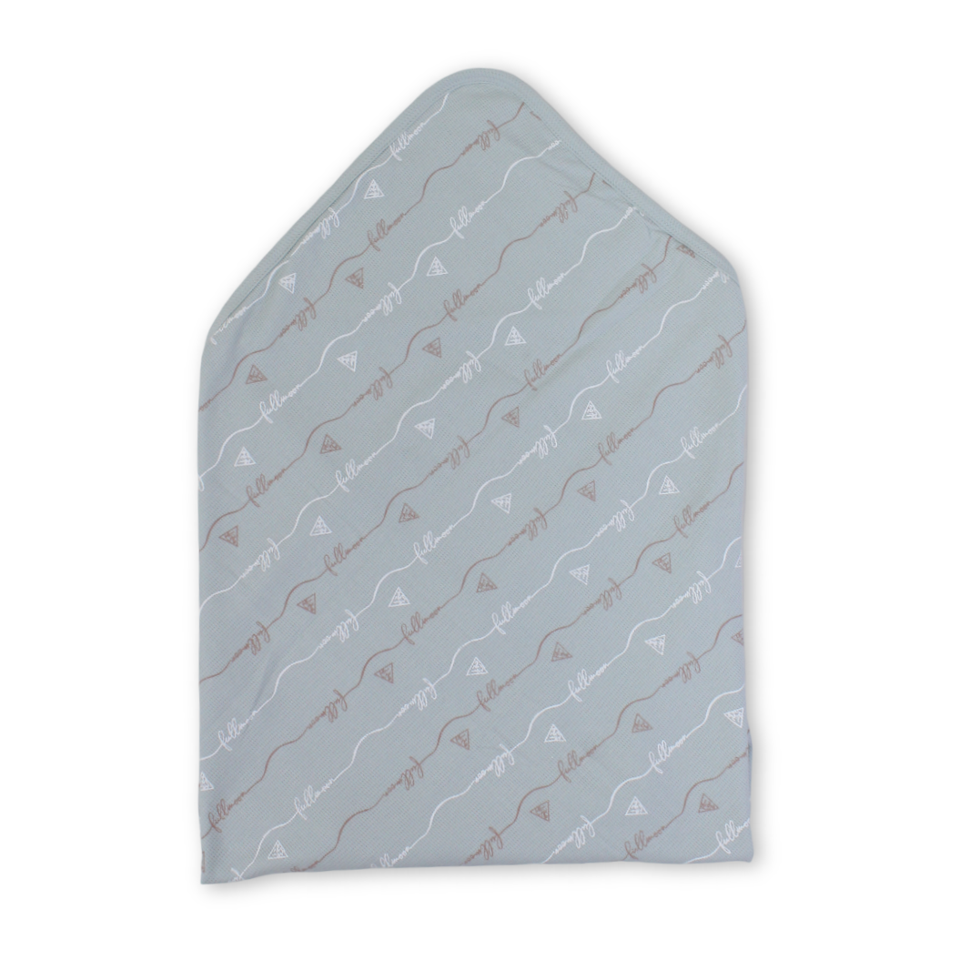 Cotton Baby Blanket – Aqua with "Full Moon" Print