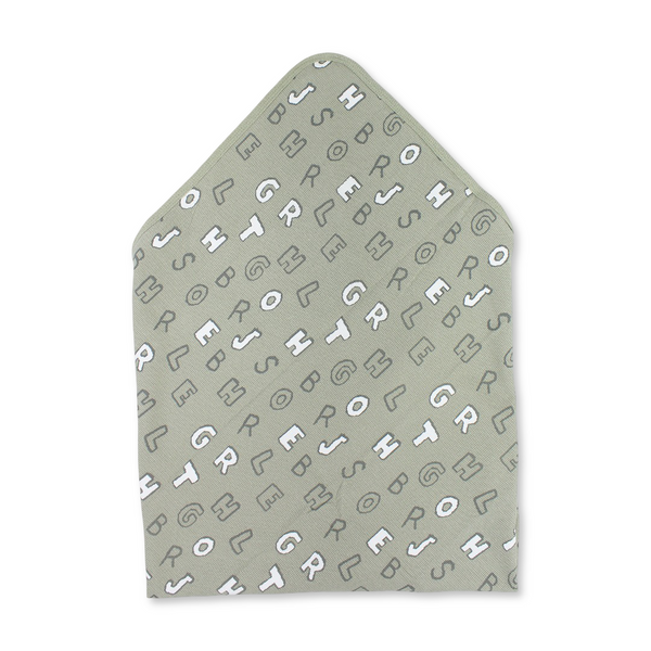 Cotton Baby Blanket – Olive with "Fullmoon" Print