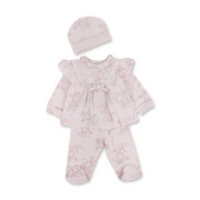 Baby Girls Cotton Outfit Set – with Beanie