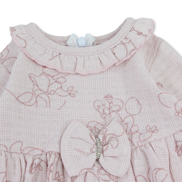 Baby Girls Cotton Dress – with Bow Print