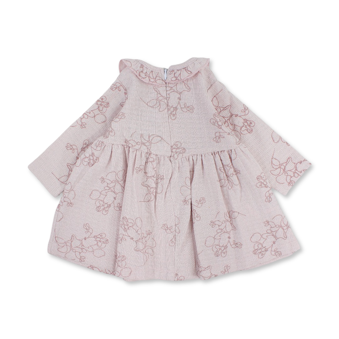 Baby Girls Cotton Dress – with Bow Print