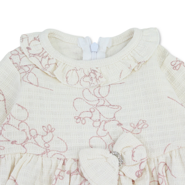 Baby Girls Cotton Dress – with Bow Print