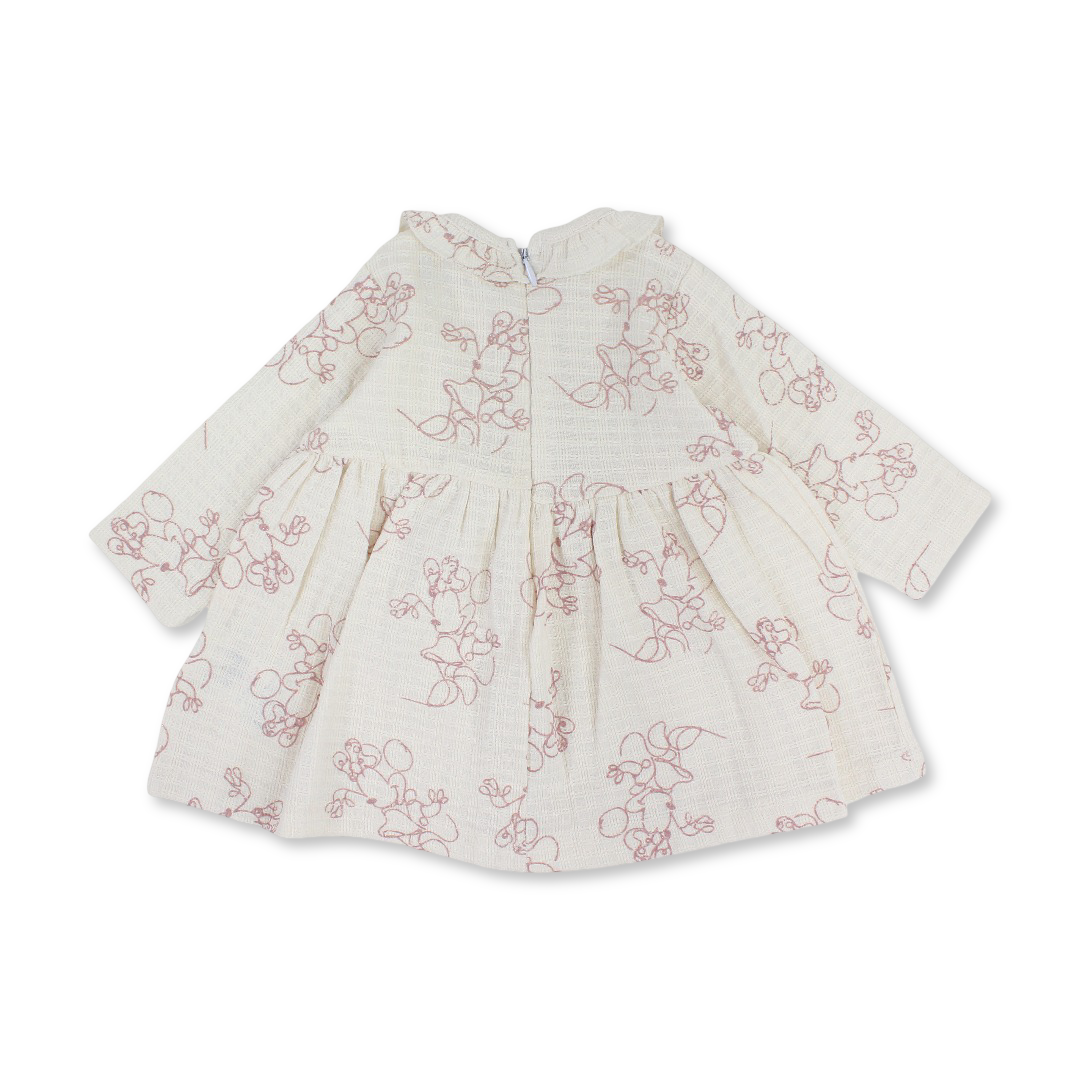 Baby Girls Cotton Dress – with Bow Print