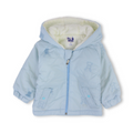 Baby Girls Waterproof Hooded Jacket – Baby Blue with Fur-Lined