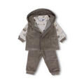 Baby Boys Velvet Outfit Set – Brown