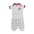 Unisex Baby Cotton Pajama – Off-White with "I Love Daddy" Print