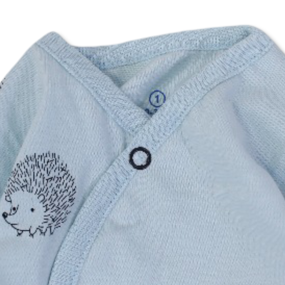 Baby Boys Cotton Baby Footie Onesie – Fox & Hedgehog Print