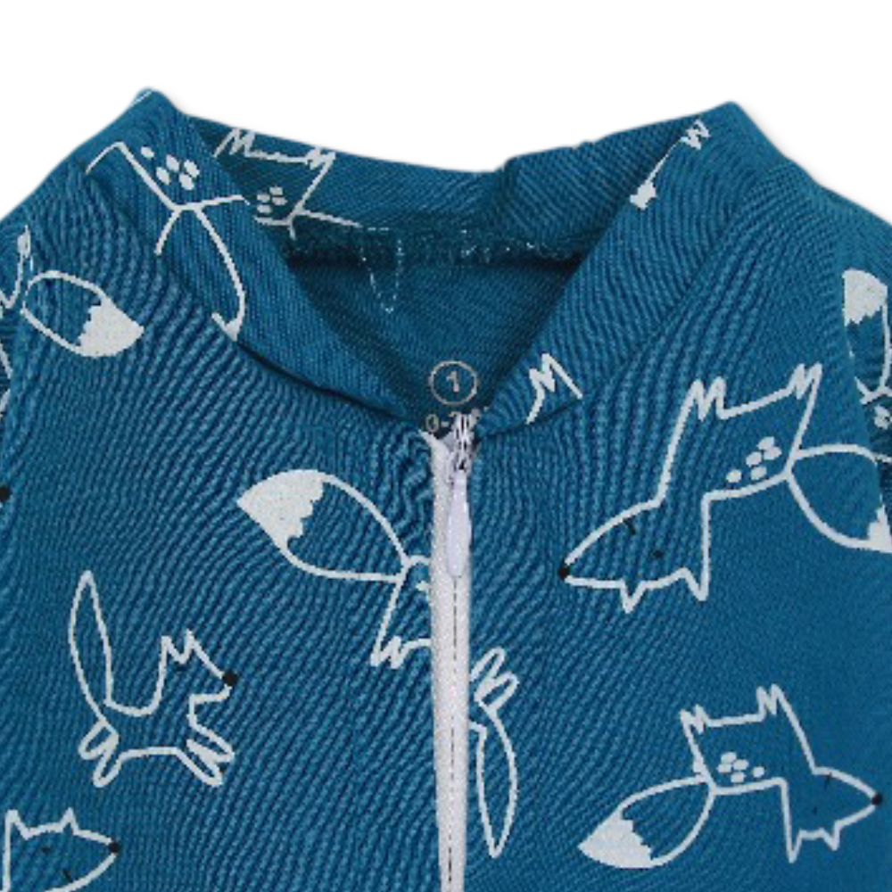 Baby Boys Cotton Baby Footie Onesie – Fox & Hedgehog Print