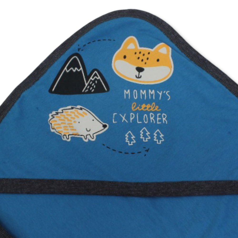 Cotton Baby Blanket – with Fox & Hedgehog Print